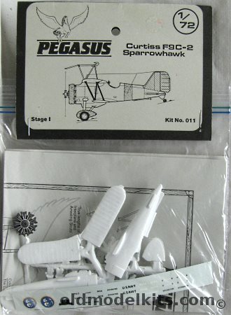 Pegasus 1/72 Curtiss F9C-2 Sparrowhawk - with Decals and Extra Engine - (F9C2), 011 plastic model kit
